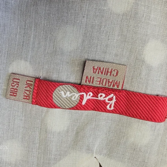 Boden Beige and Red Polka Dot Fabric (8R) - Picture 3 of 9